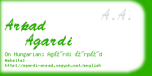 arpad agardi business card